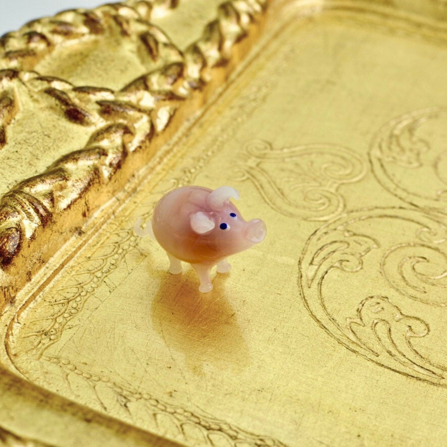 Murano Glass Pig, Glass Sculpture Figurine, Made in Italy