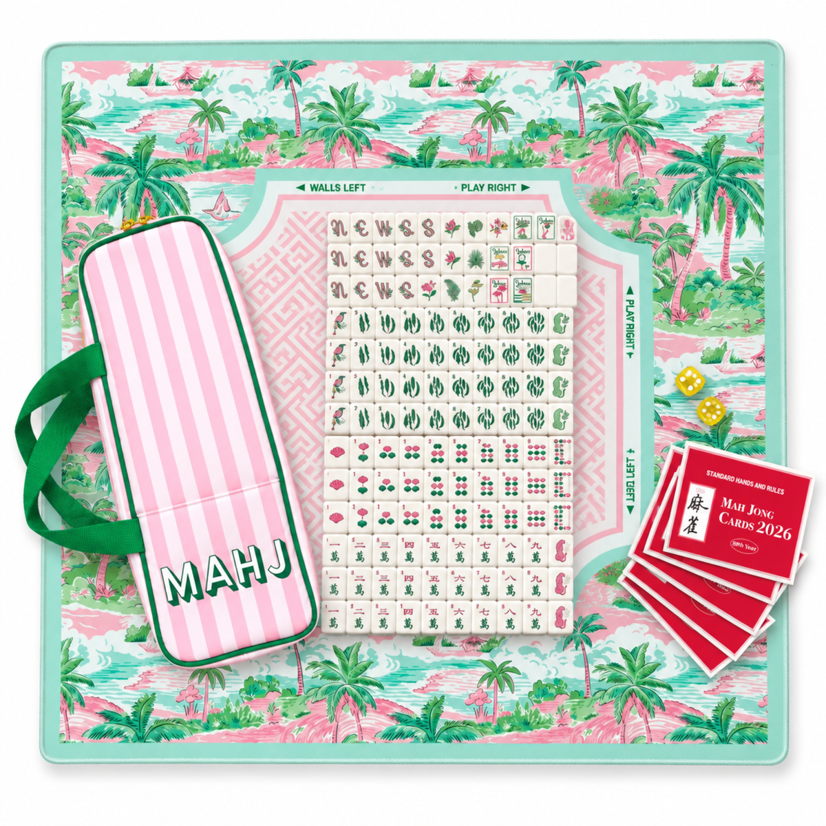 Palm Resort Mahjong Complete Set - Tile Set & Playing Mat