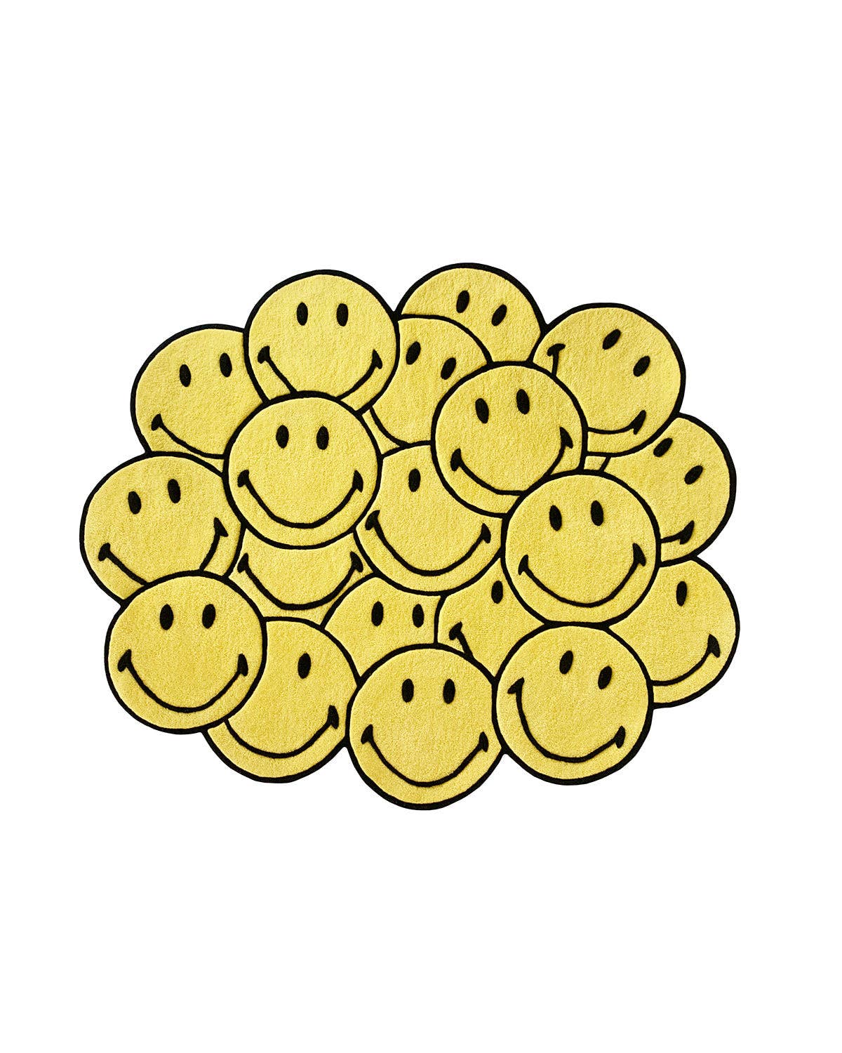 Rug SMILEY Bunch Yellow / Black Print 2.5 x 6ft