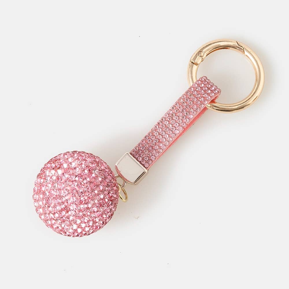 Pave Sphere And  Bag Charm