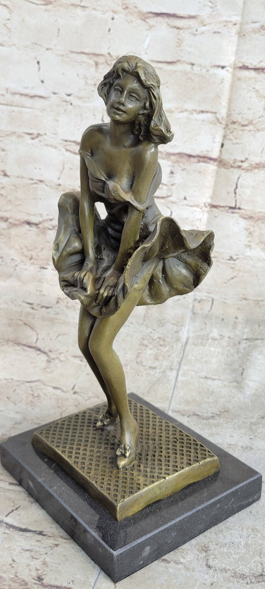 Art Deco Hand Made Original Marylin Monroe Seven Year Itch Solid Bronze Sculpture
