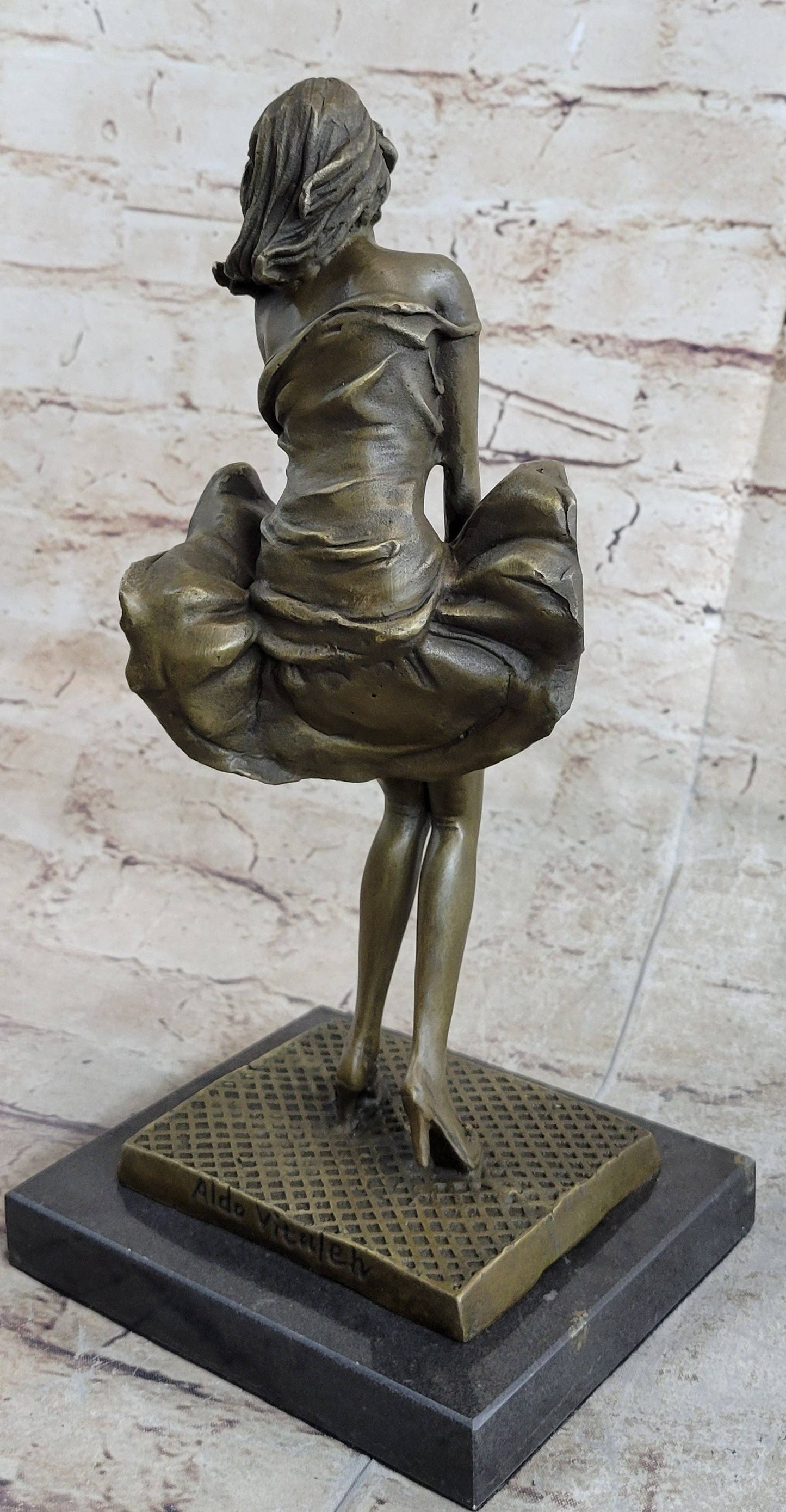 Art Deco Hand Made Original Marylin Monroe Seven Year Itch Solid Bronze Sculpture