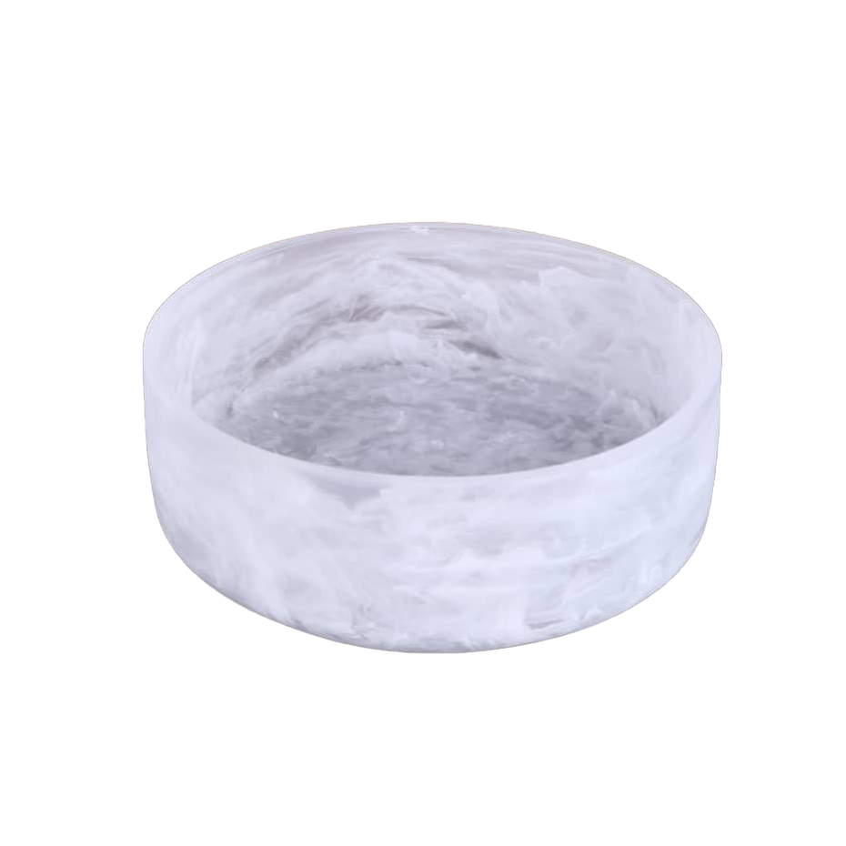Resin White Swirl Salad Bowl (Deep)
