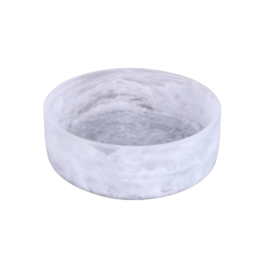 Resin White Swirl Salad Bowl (Deep)