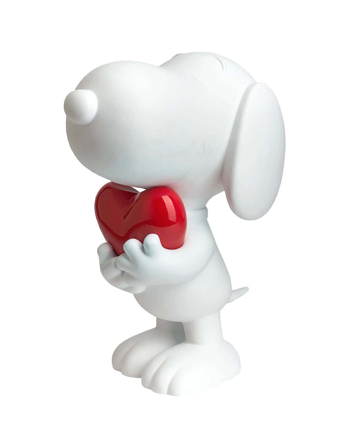 Snoopy Heart White & Red Metallic Heart