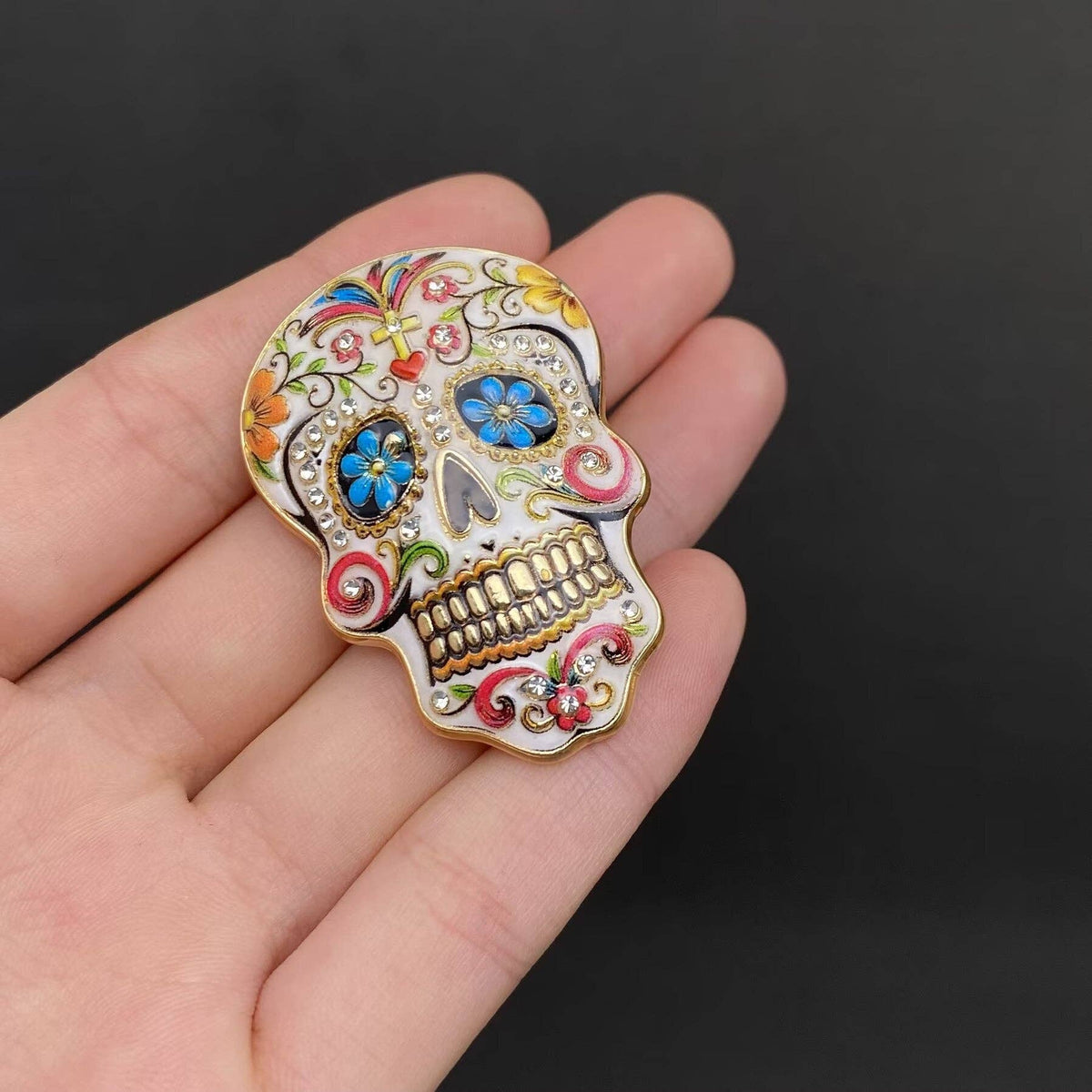 Pastel Colored Skull Brooch