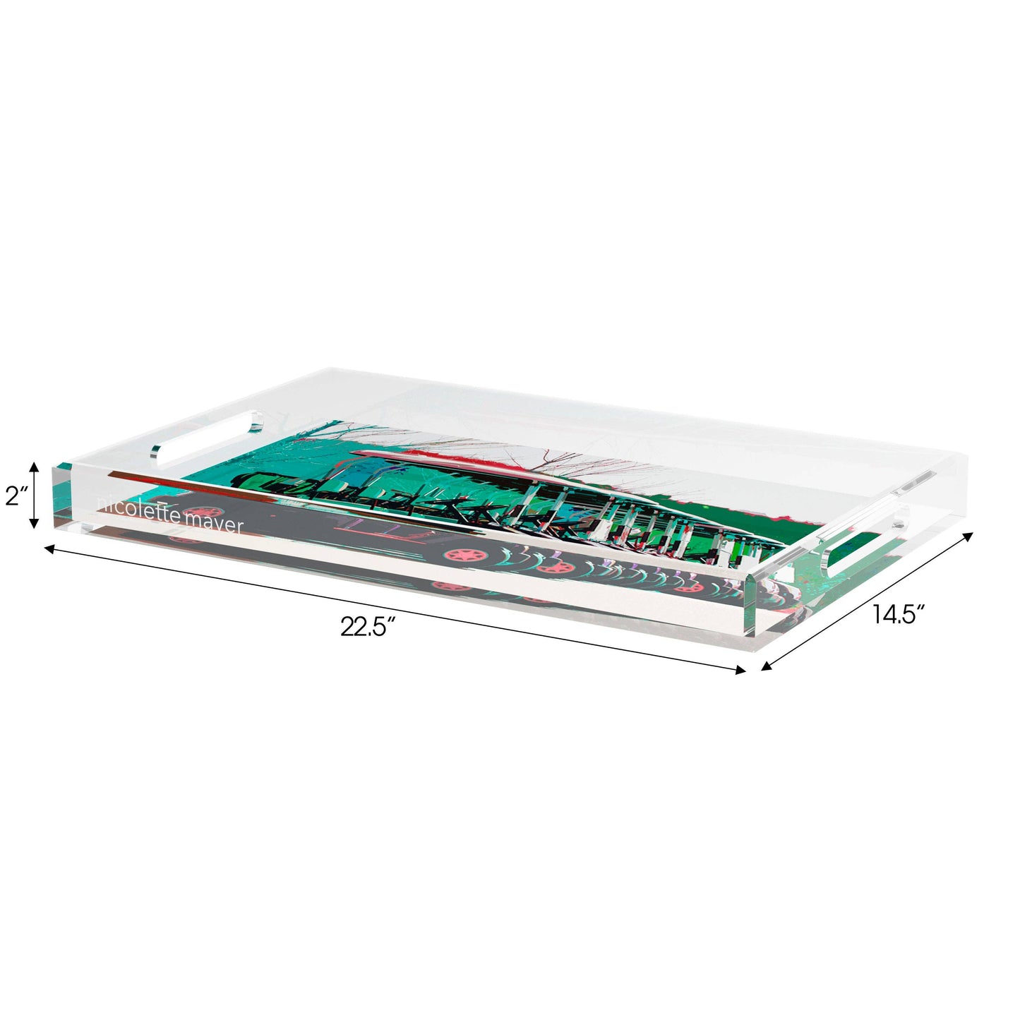 Golf Nine Iron Green Rectangle Tray