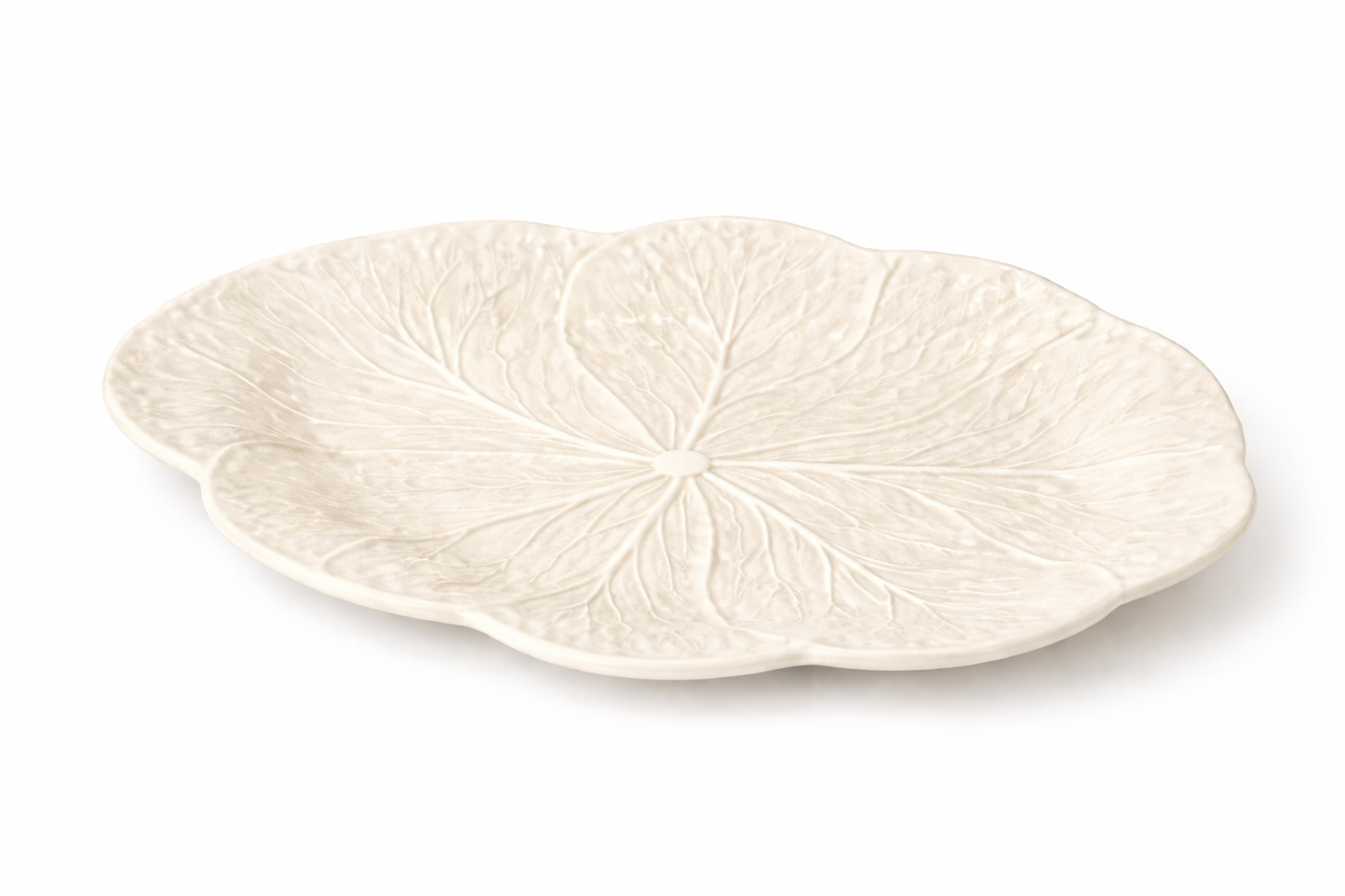 Le Jardin White Cabbage 3-D Oval Platter 17 in x 12.5 in