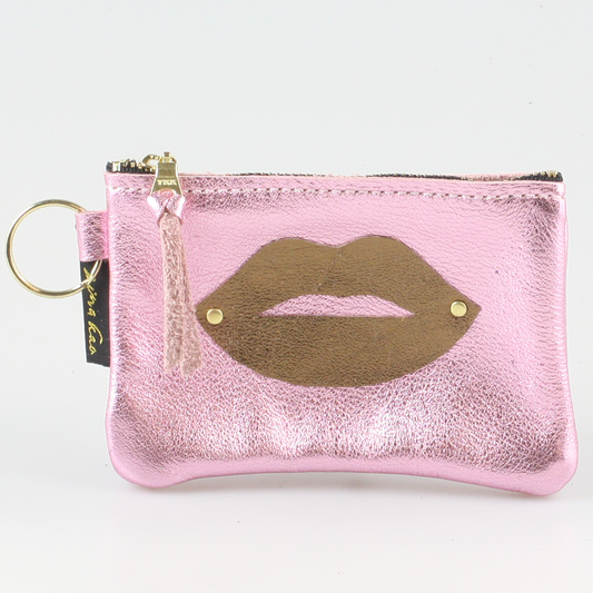 The LIPS Appliqué Clutch/Makeup Bag