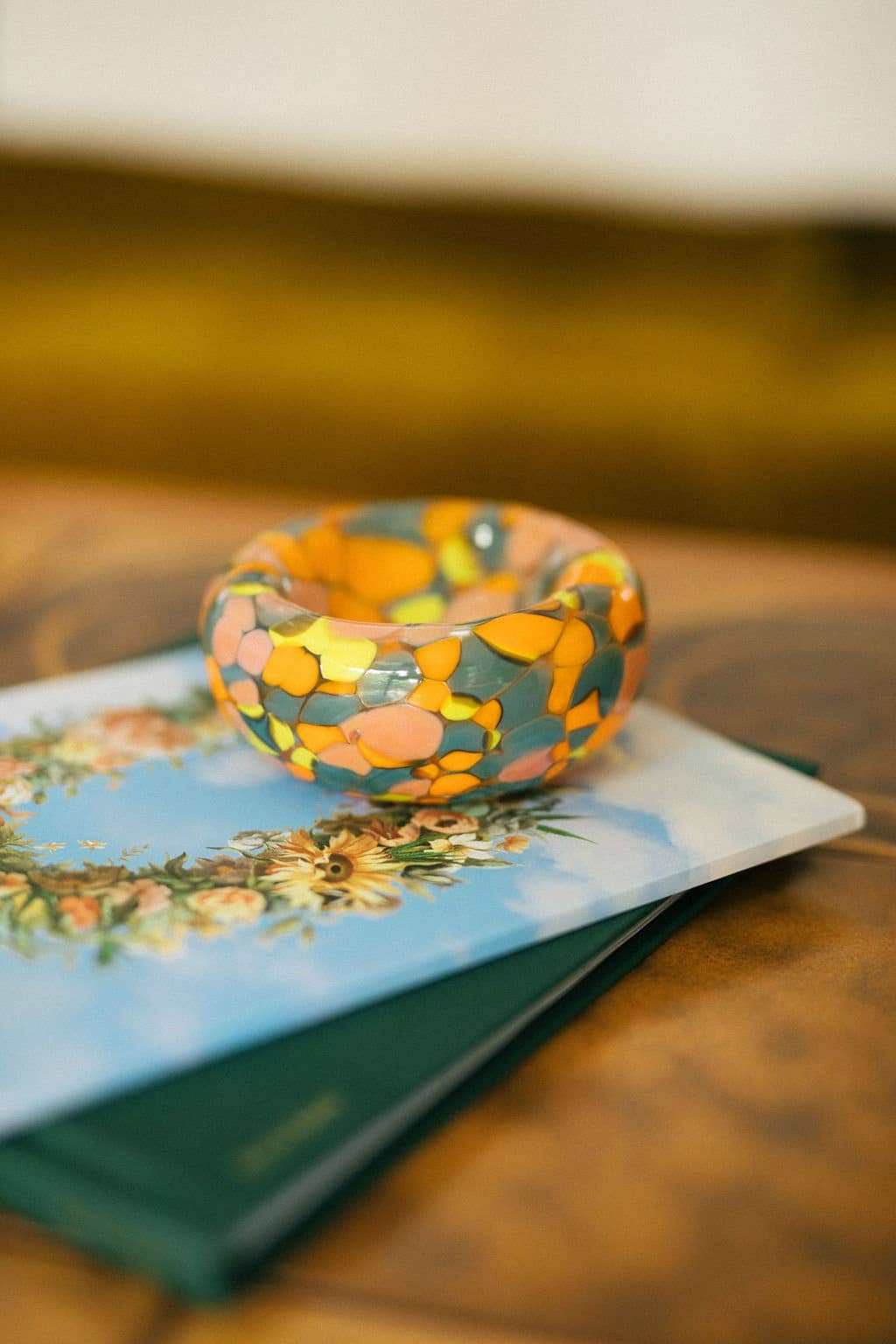 Glass Blown 90's Neon  Bubble Bowl