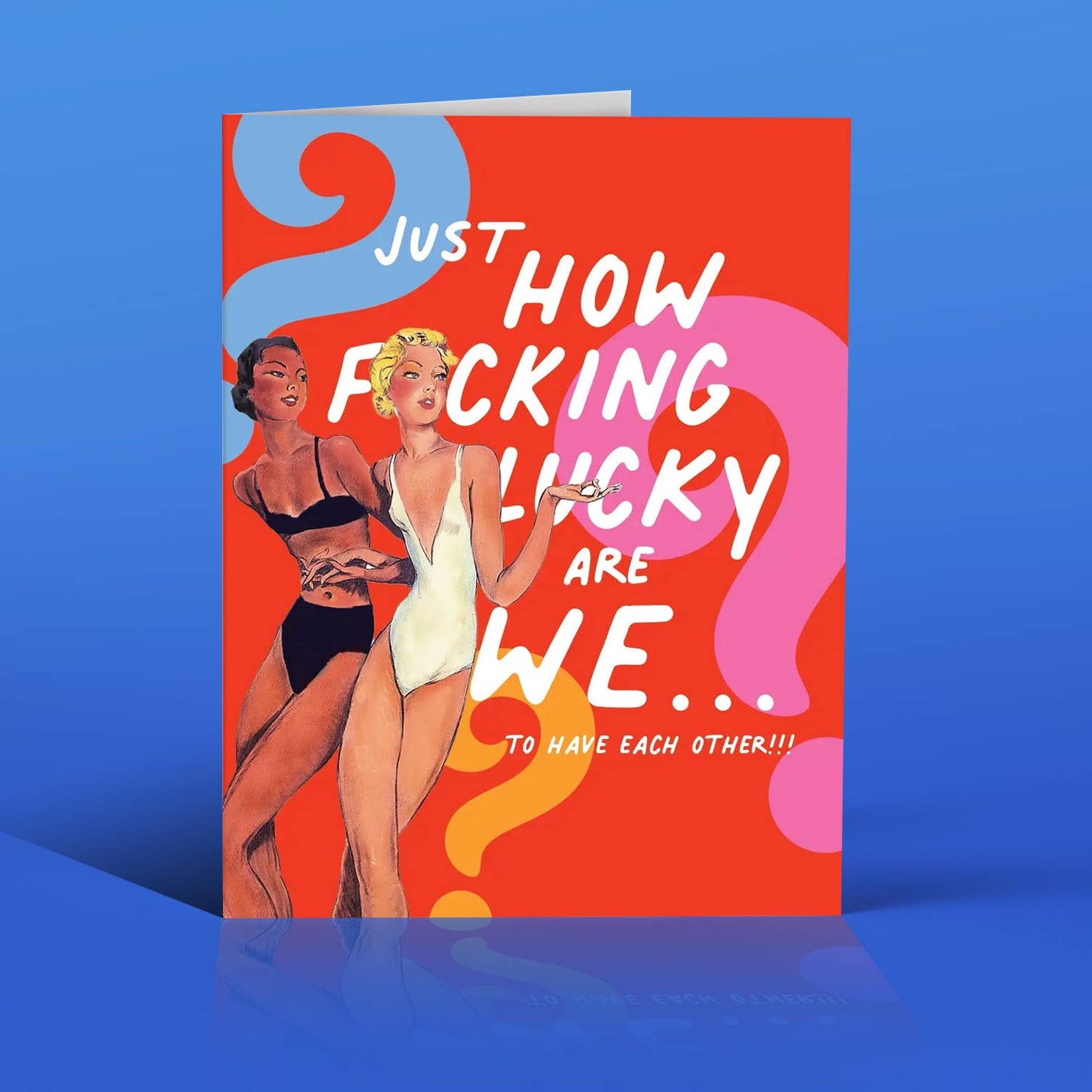 LUCKY GIRLS greeting card