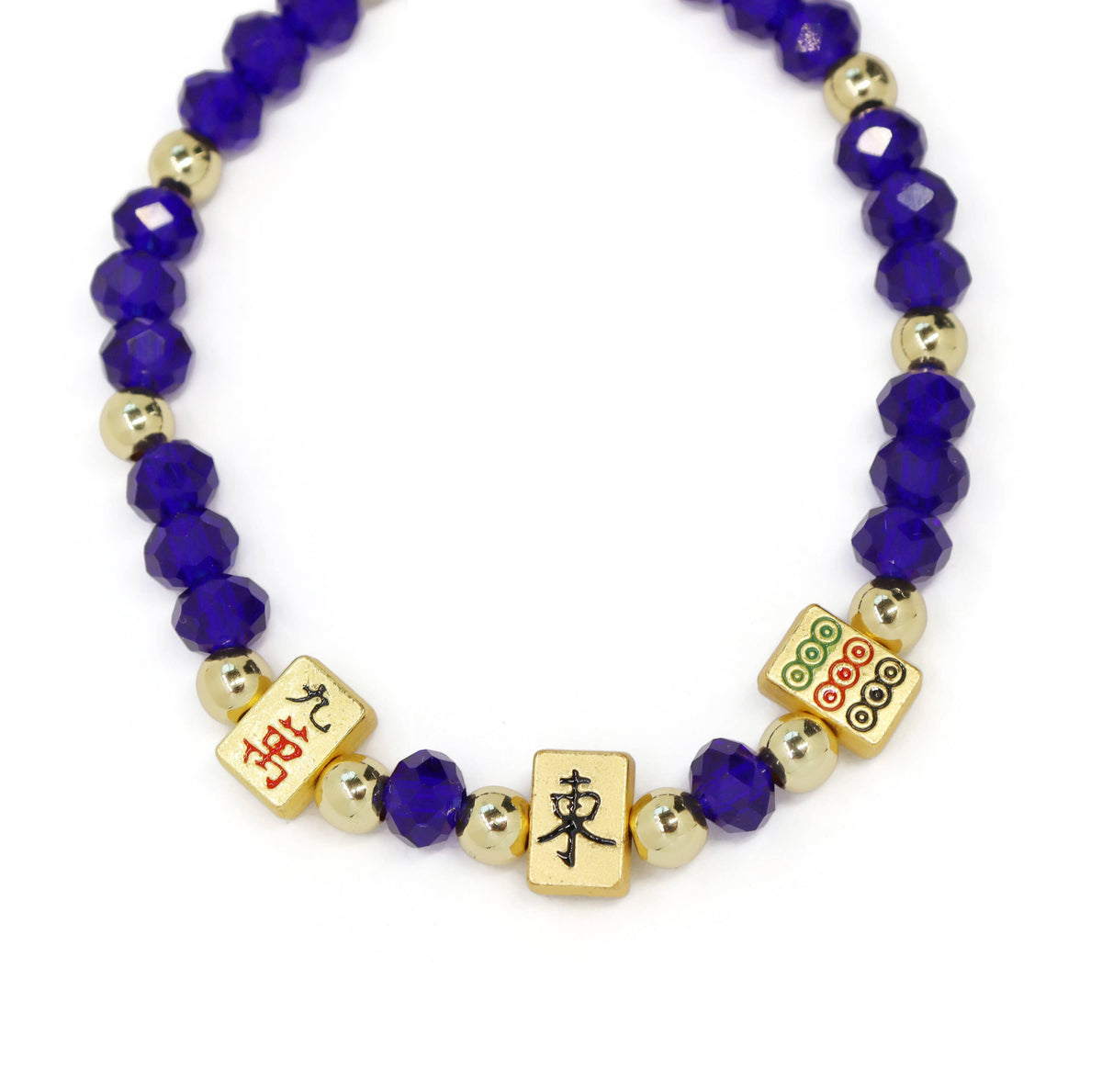 Mahjong Gold & Blue Bracelet