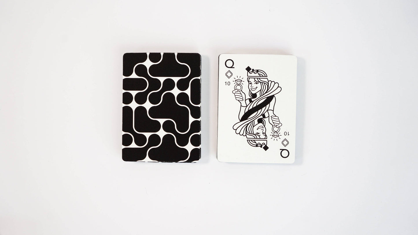 Black + White Canasta Cards with Points