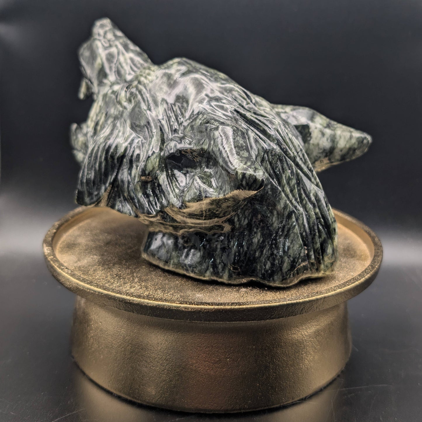 Serpentine Wolf Head