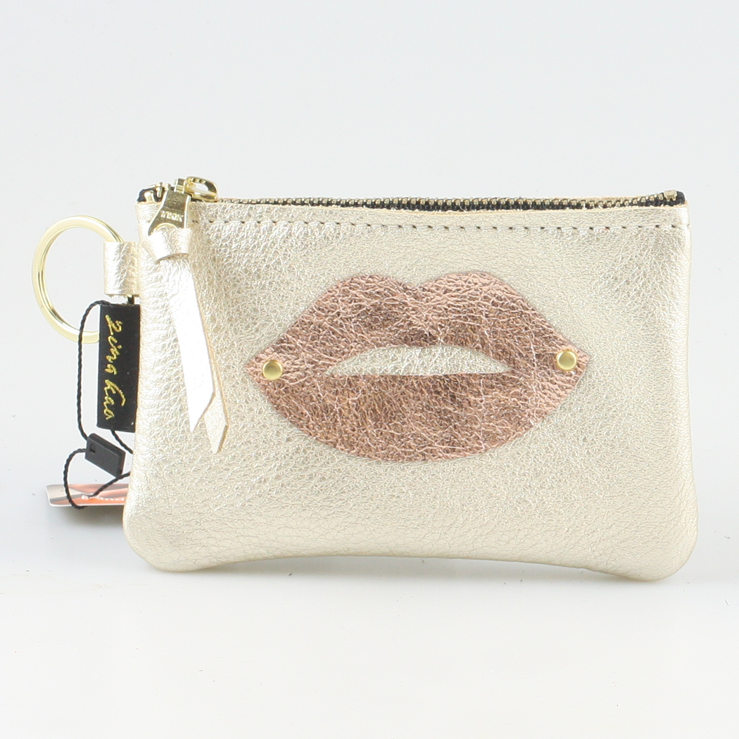 The LIPS Appliqué Clutch/Makeup Bag