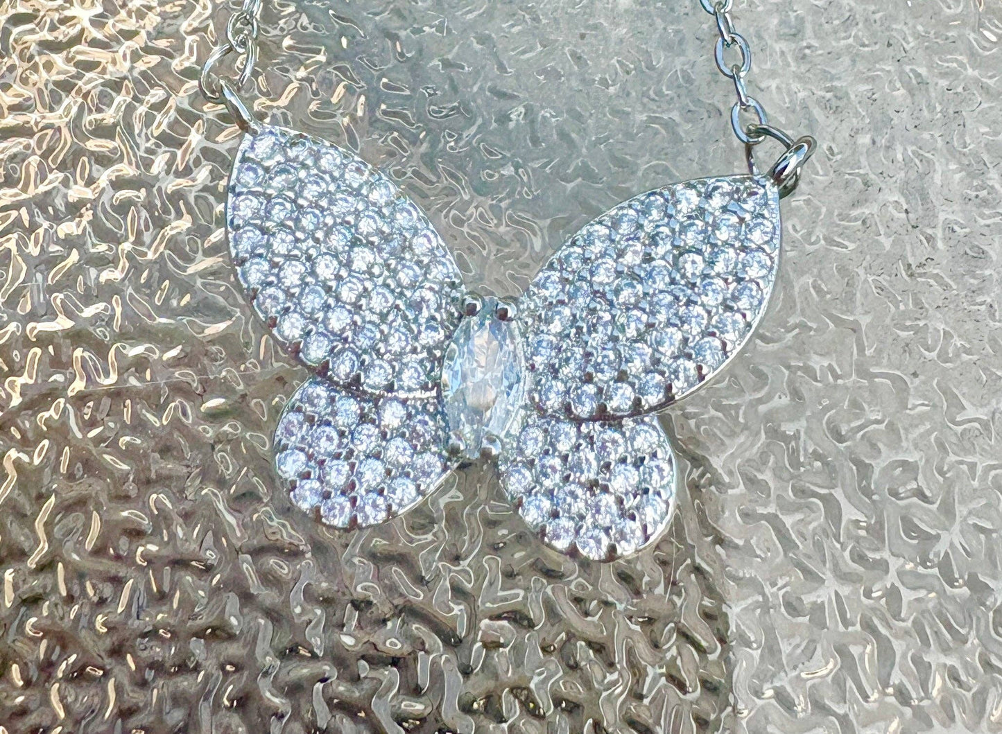 Crystal butterfly necklace