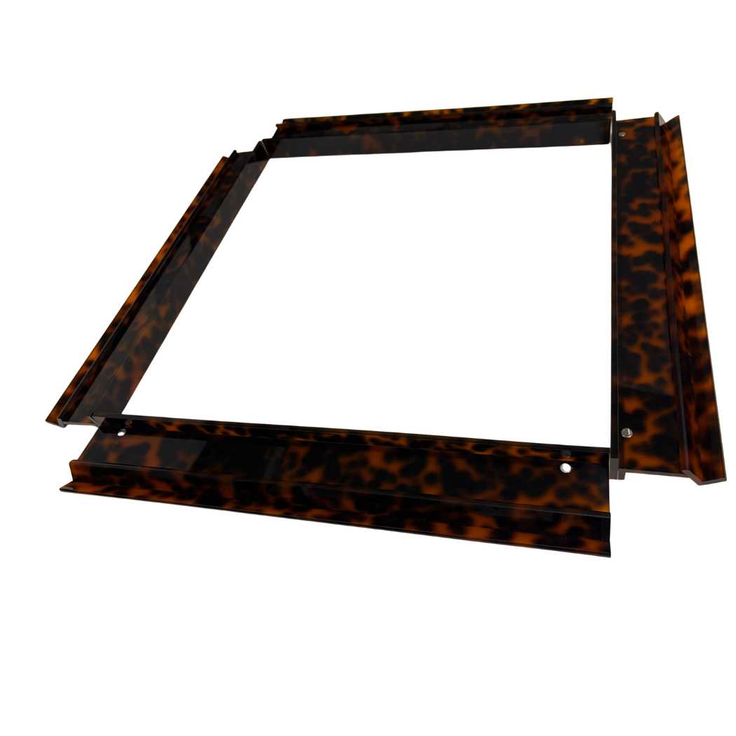 Luxury Handmade Tortoise Shell Acrylic Mahjong Racks and Pushers Set (4 Pieces)