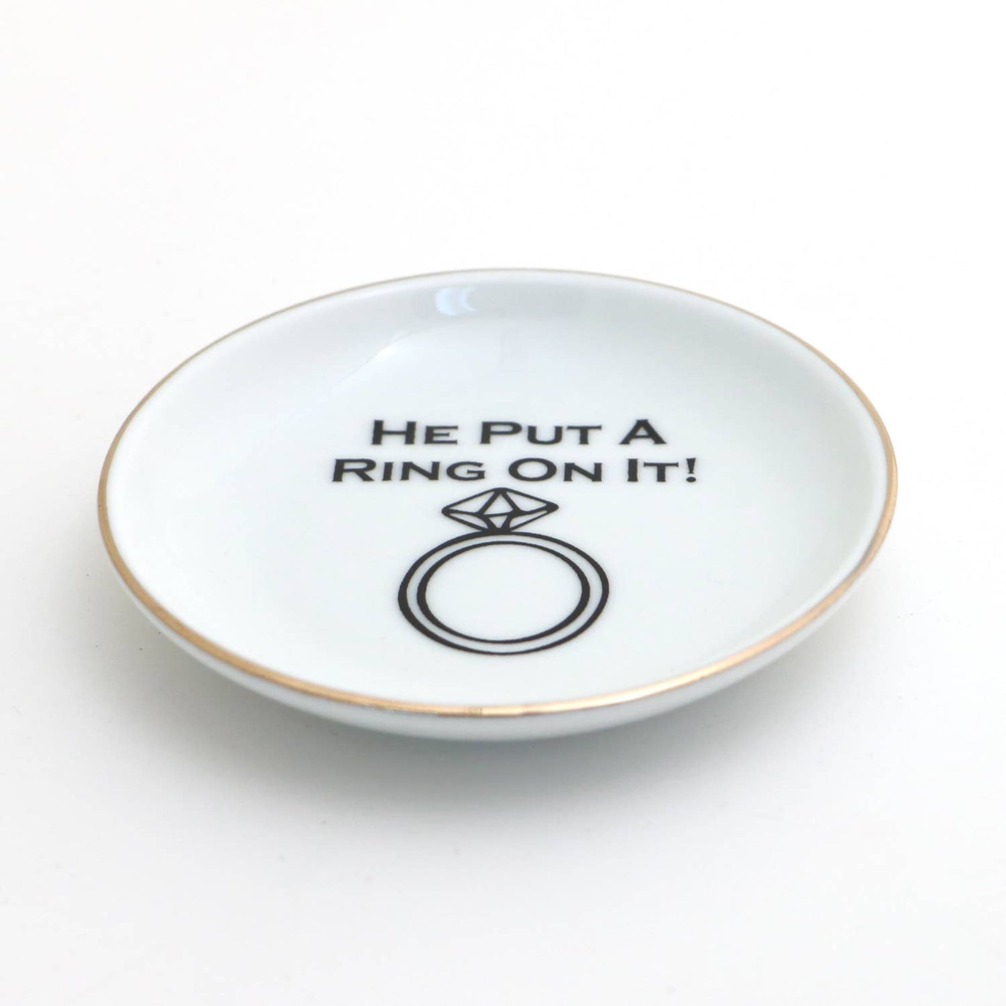 He Put A Ring On It Ring Dish with 22k Gold Accents