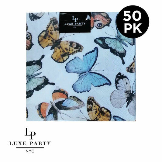 Butterfly Paper Cocktail Napkins - 50 Napkins
