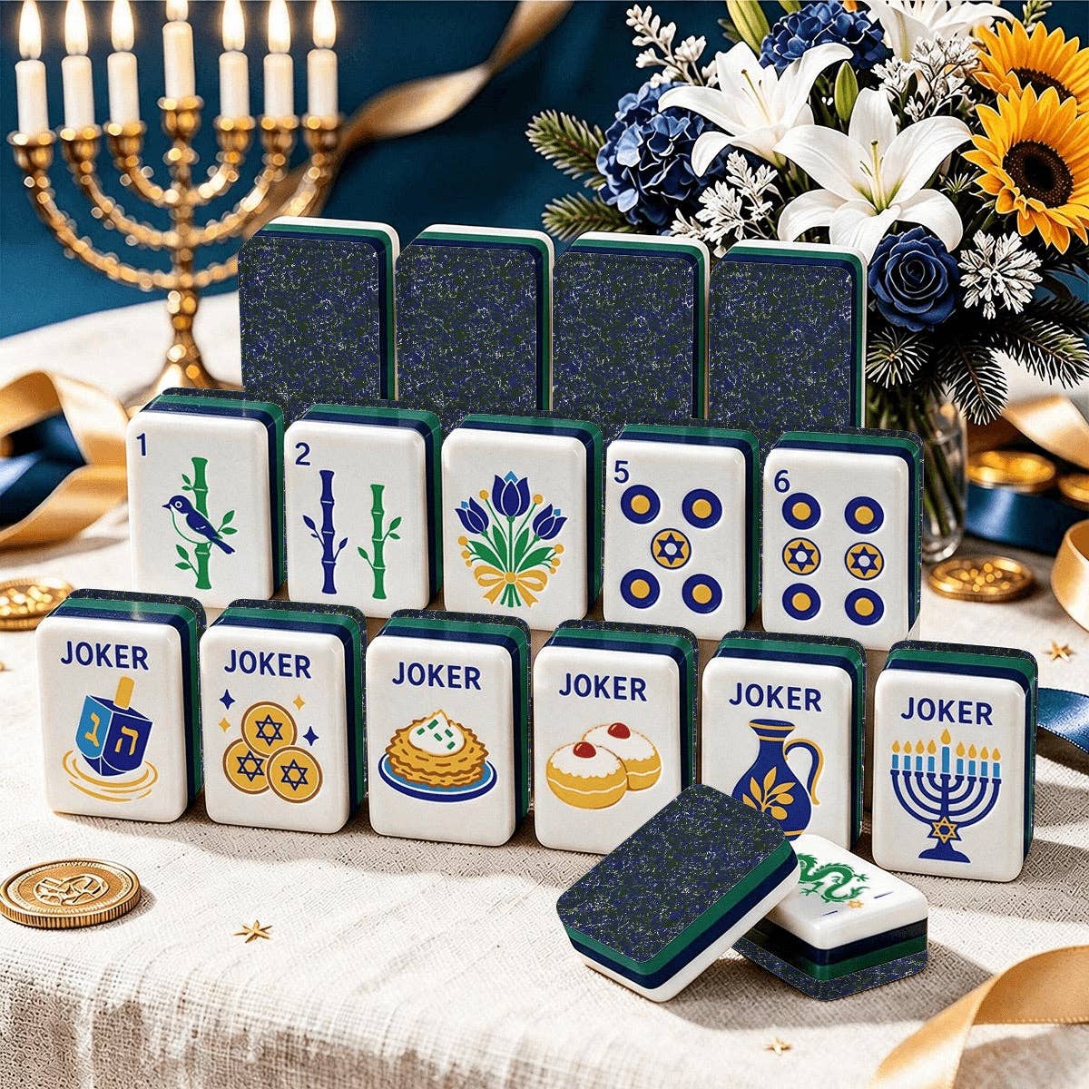 Exclusive- Heritage Hanukkah Mahjong Tiles - (Limited Production/Order Now)