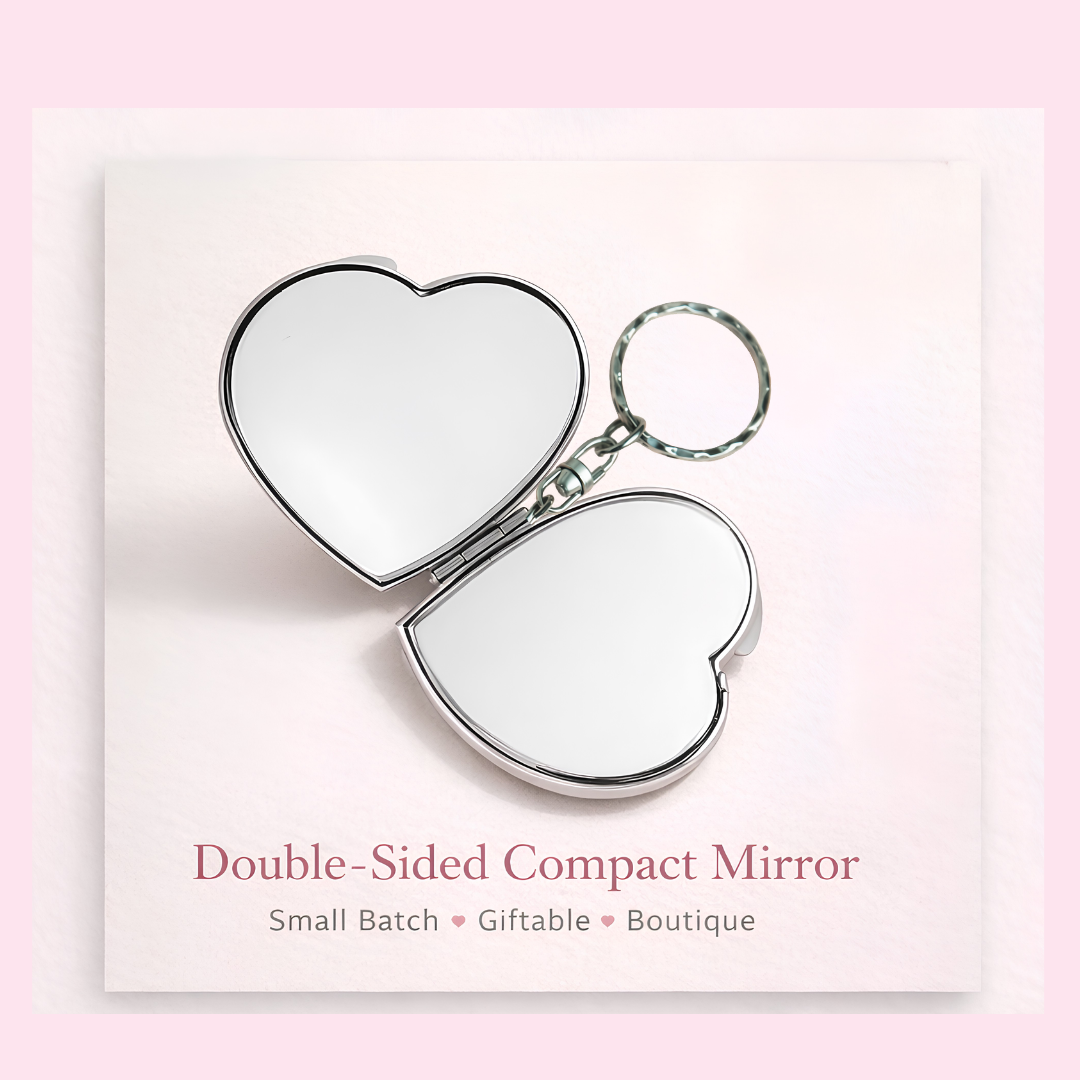 Little Miss, Sarcastic Gift Heart Shaped Keychain Mirror