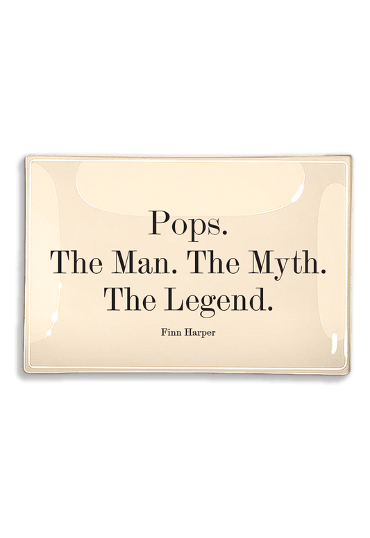 Pops. The Man. The Myth. The Legend. Decoupage Glass Tray