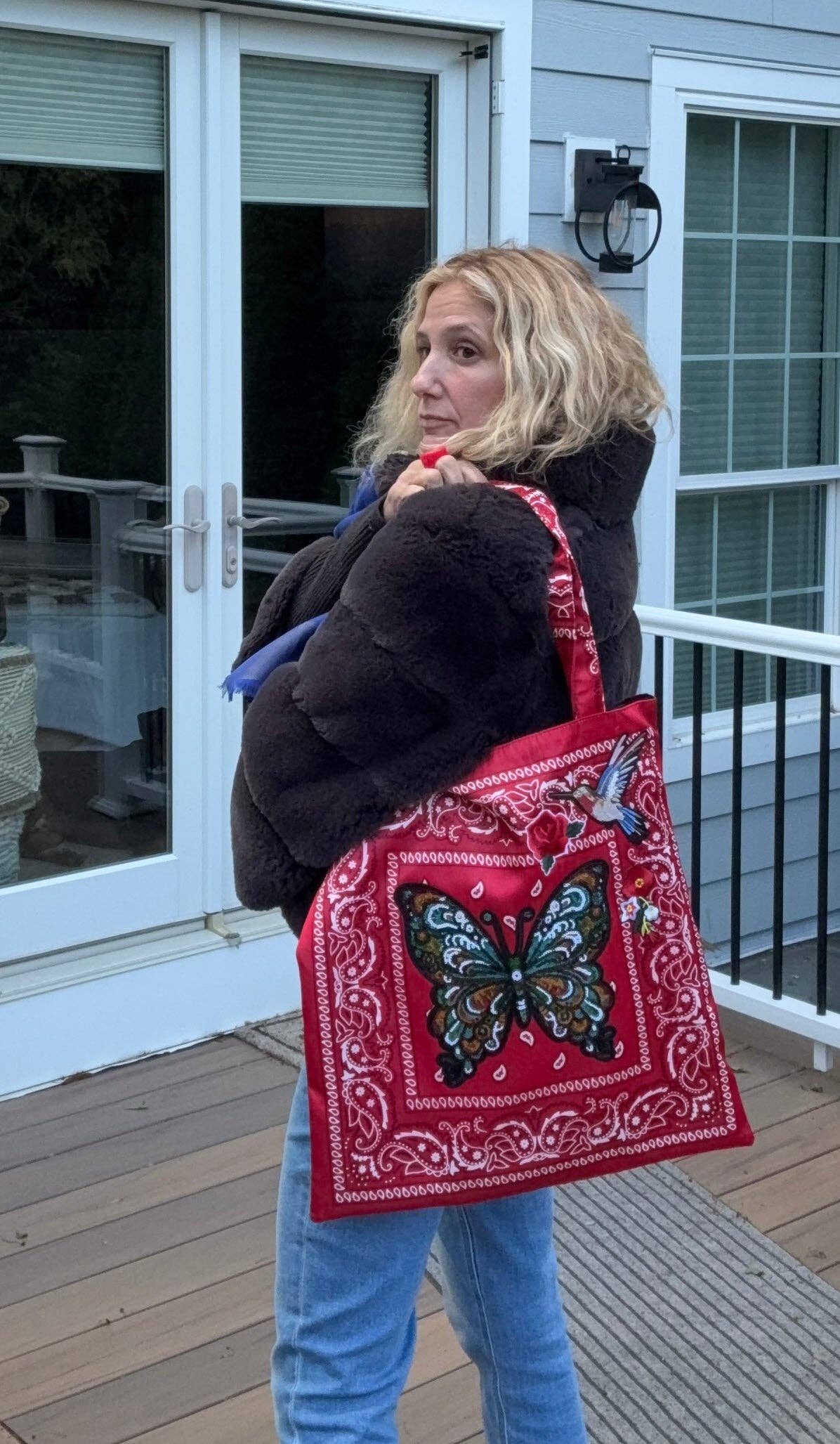 The Maya- Bandana Patch Bag (Butterfly or Snoopy)