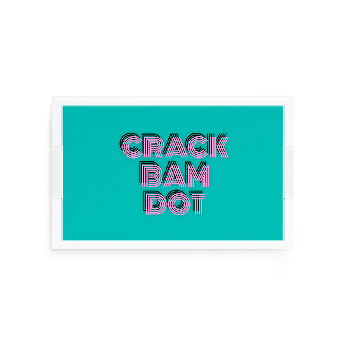 Mahjong Crack Bam Dot Acqua Pink Acrylic Rectangle Decorative Tray