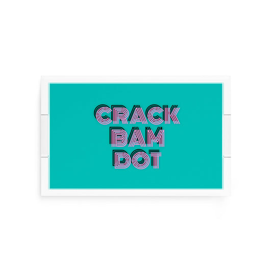 Mahjong Crack Bam Dot Acqua Pink Acrylic Rectangle Decorative Tray
