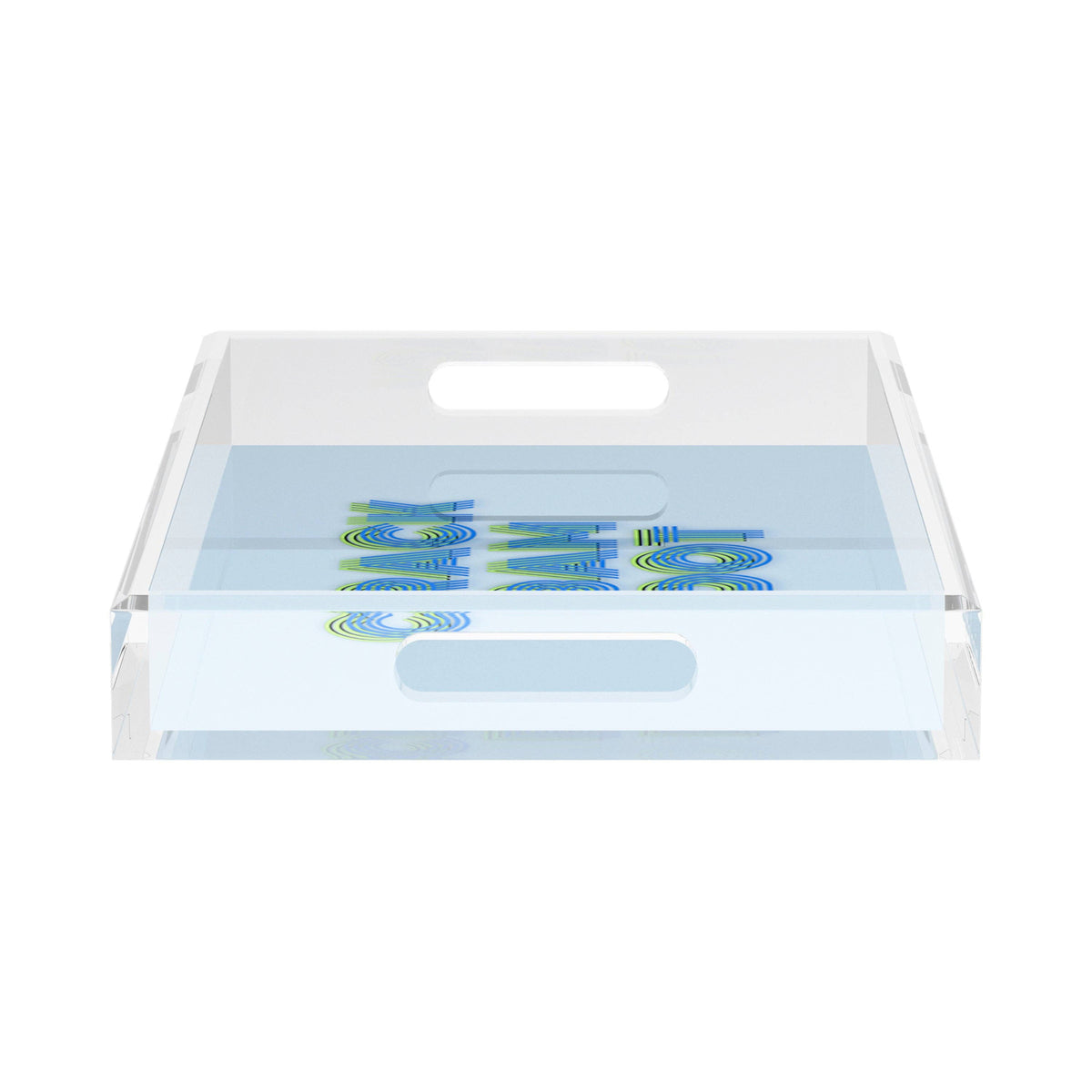 Mahjong Crack Bam Dot Blues Celery Acrylic Rectangle Decorative Tray