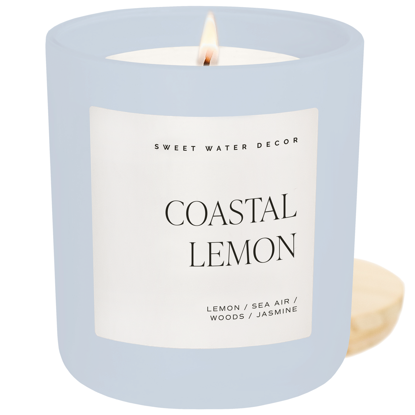 Coastal Lemon 15 oz Soy Candle, Matte Jar