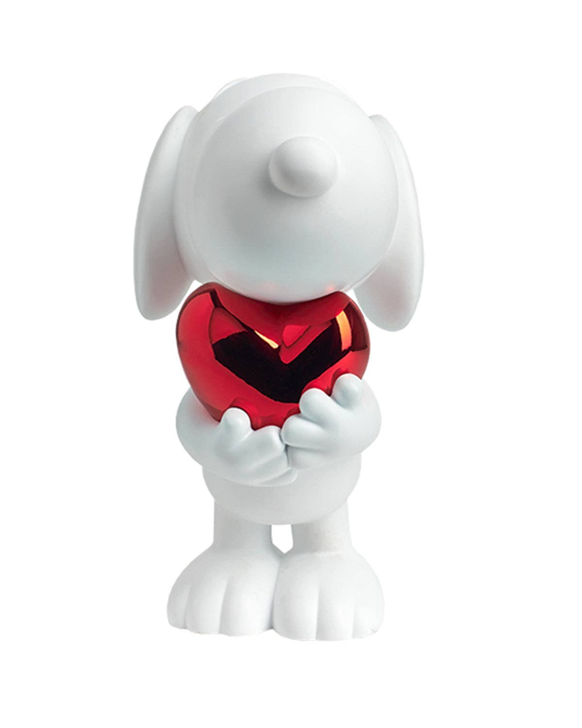 Snoopy Heart White & Red Metallic Heart