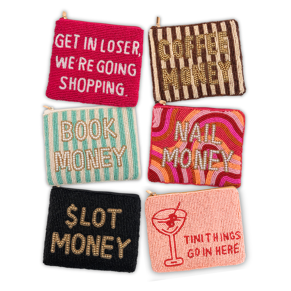 Beaded Coin Purse - Various Sayings