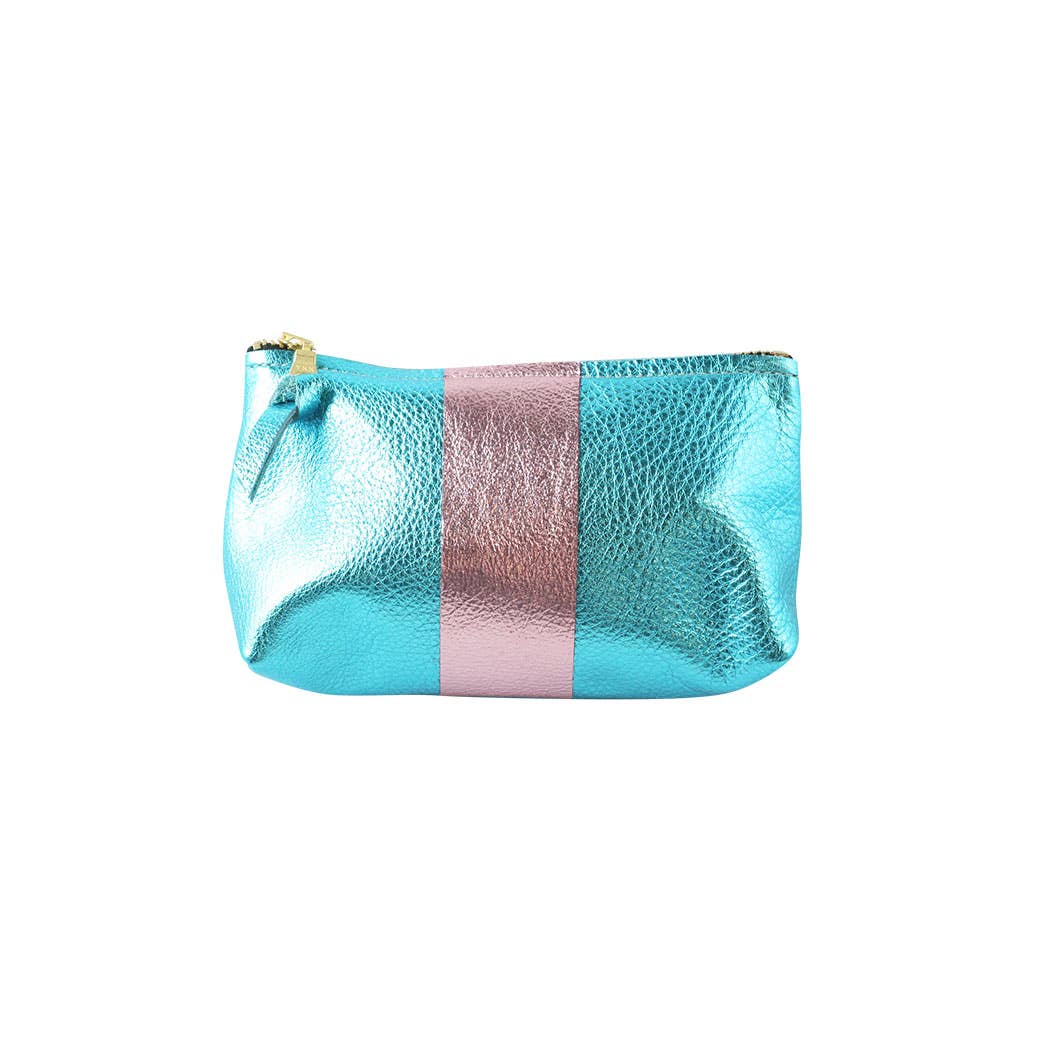 The Metallic Stripe Smaller Makeup Clutch