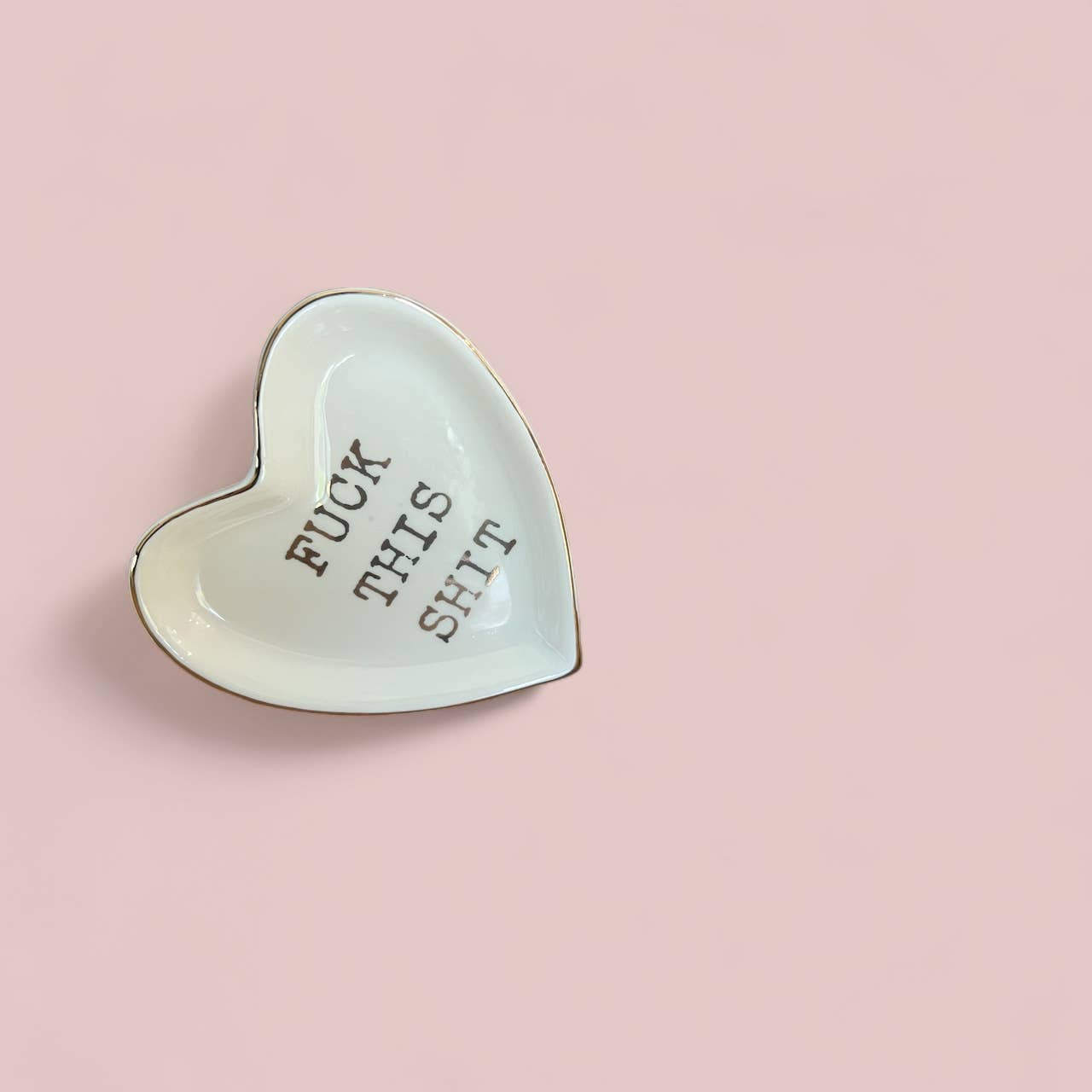“Fuck This Shit” Ceramics Heart Trinket Boho Jewelery Dish