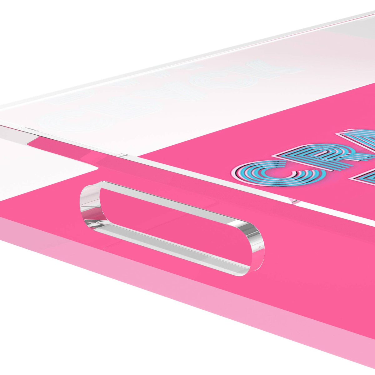 Mahjong Crack Bam Dot Hybiscus Powder Acrylic Rectangle Decorative Tray
