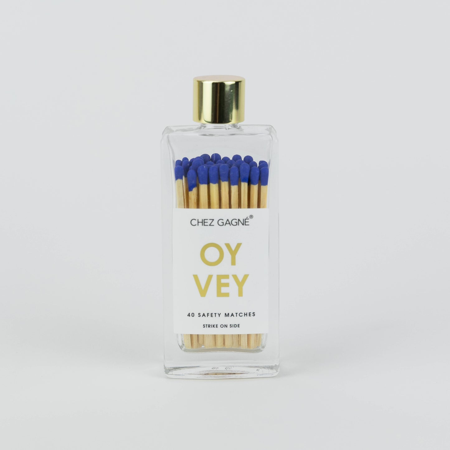 Oy Vey - Glass Bottle Safety Matches - Royal Blue