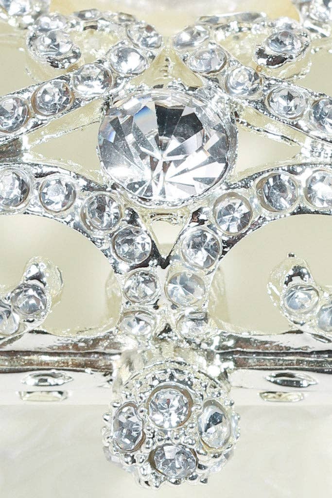 White Crystal Ring Box
