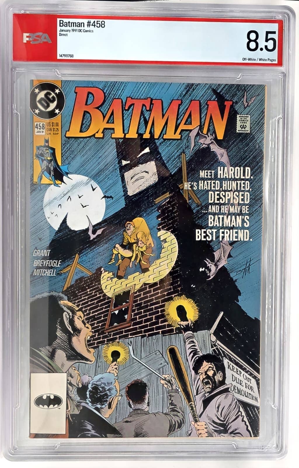 1991 DC BATMAN GRADED CARD #458 PSA 8.5