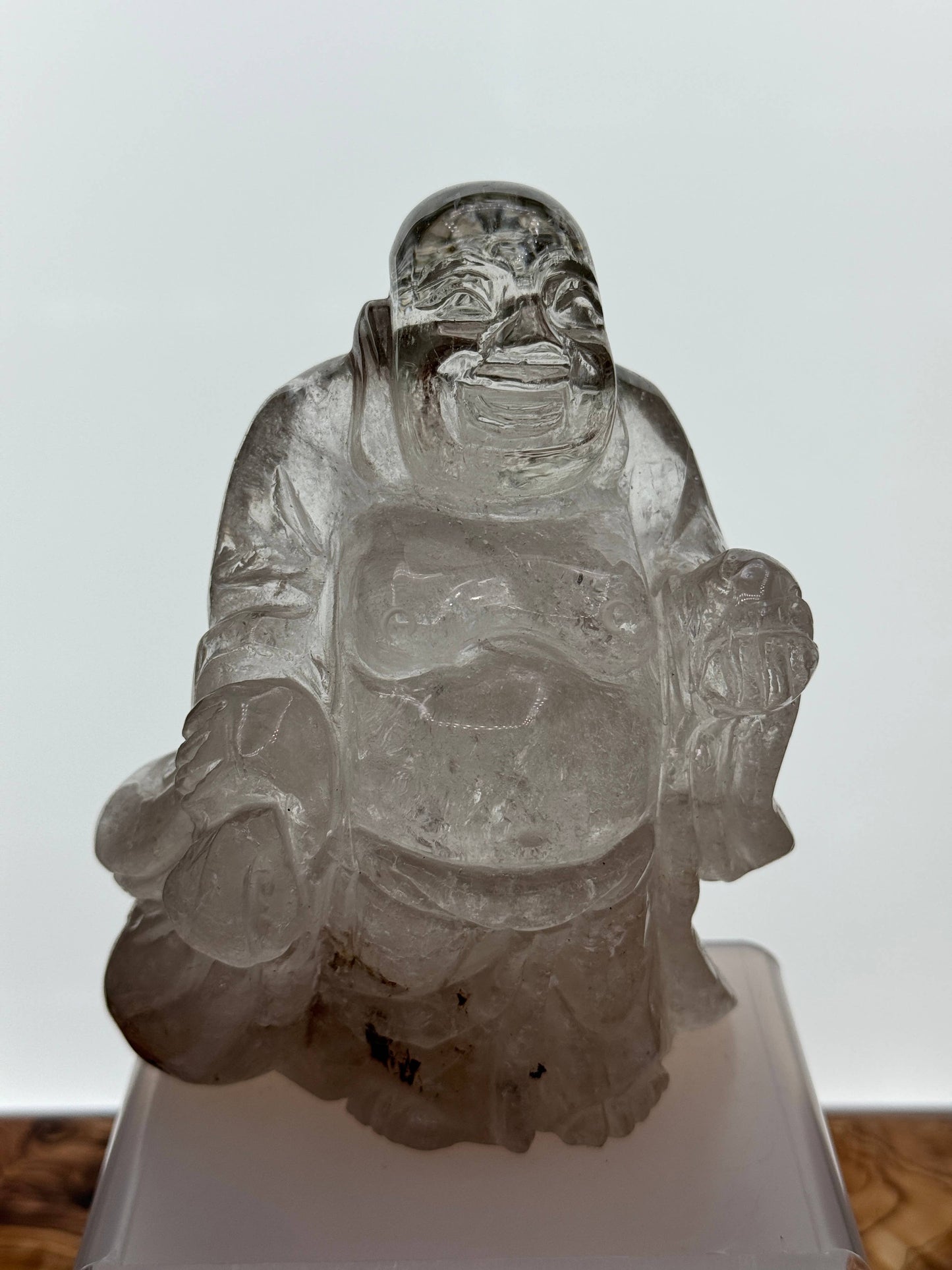 Happy Laughing Buddha Lodolite garden quartz H422