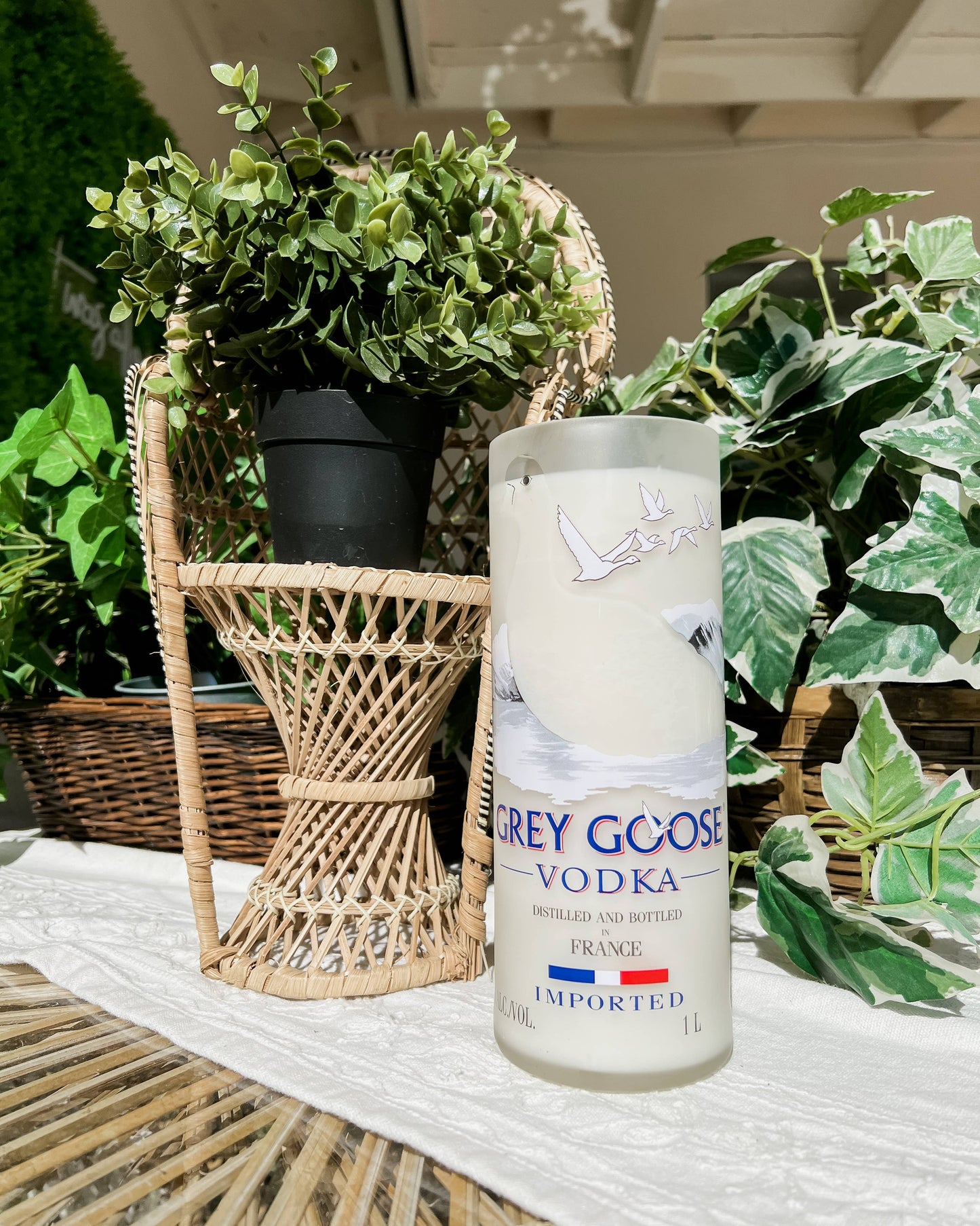 Recycled Grey Goose Candle 