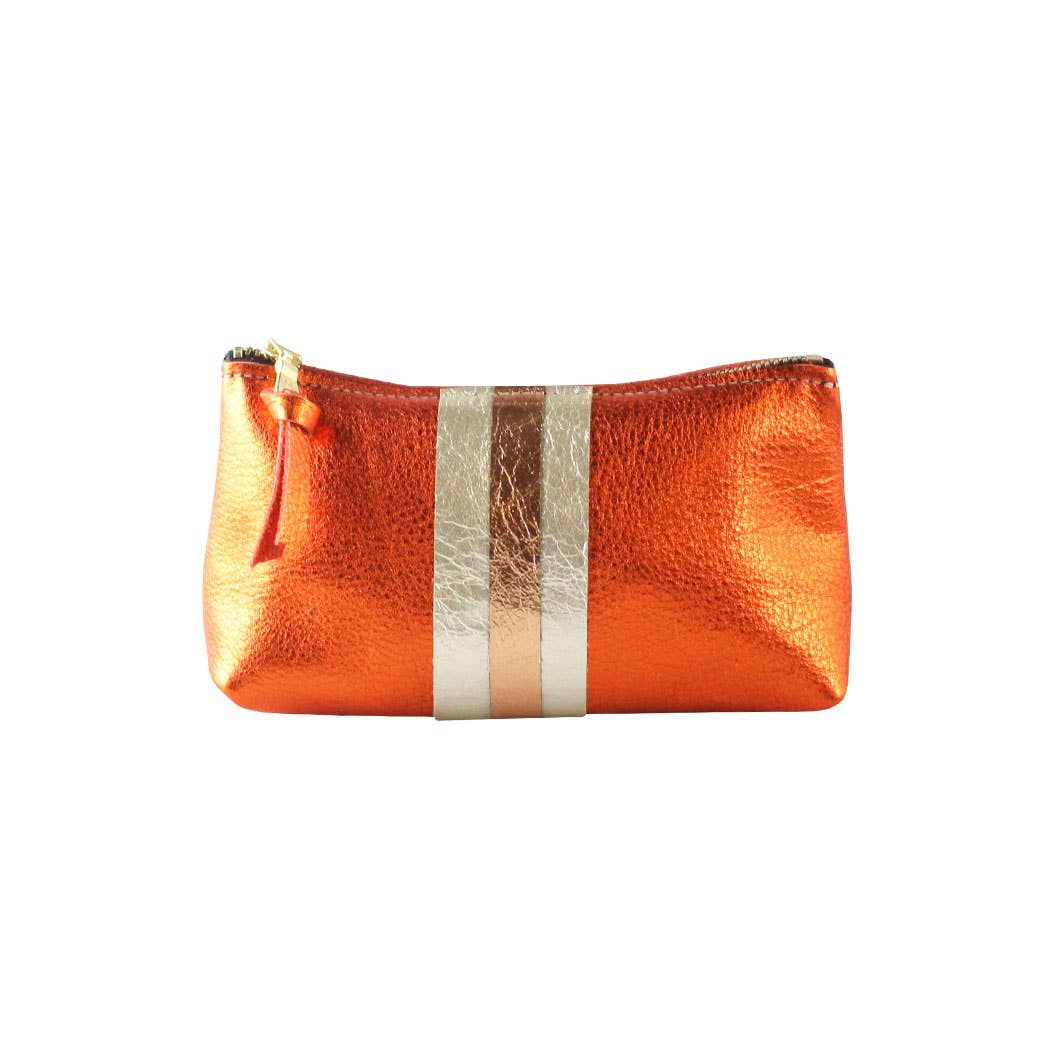 The Metallic Stripe Smaller Makeup Clutch