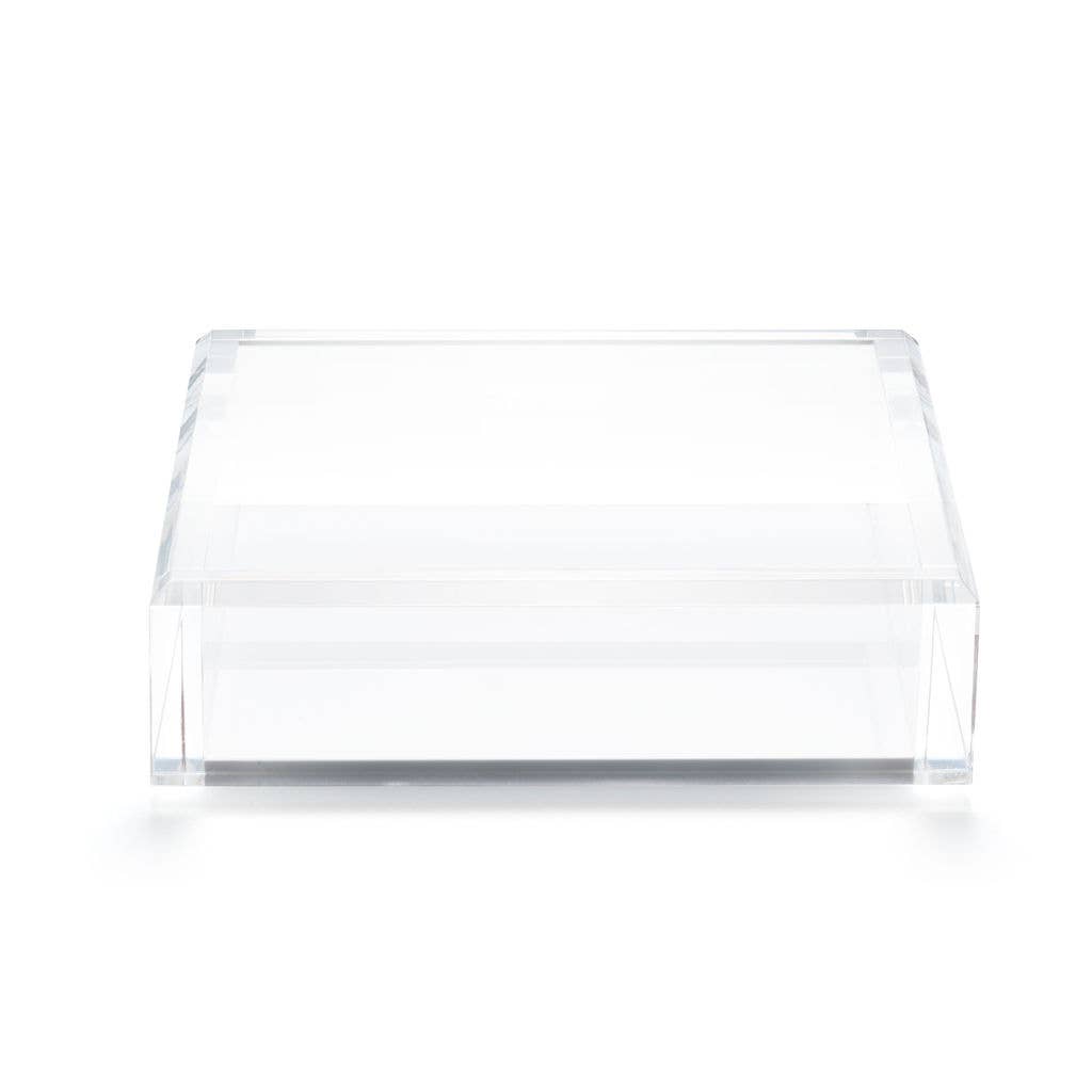 Hamptons White Hand Cut Luxury Cocktail Napkin Acrylic Tray