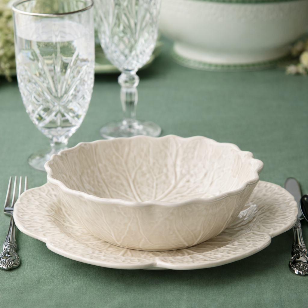 Le Jardin White Cabbage 3-D Soup Bowl 8.625 in x 2.75 in