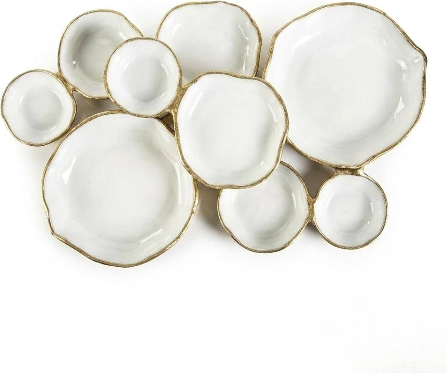 Cluster of 9 Round Serving Bowls Enamel Clusters