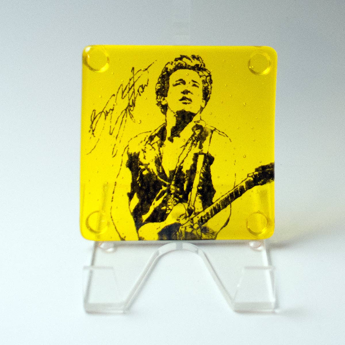 Bruce Springstein  Fused Glass 4" Single Coaster