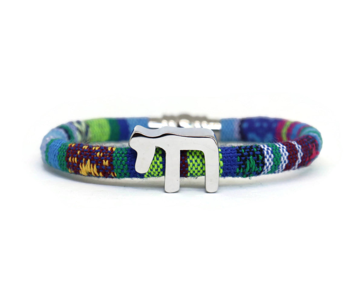 Judaic Chai Woven Bracelet in Choice of Color