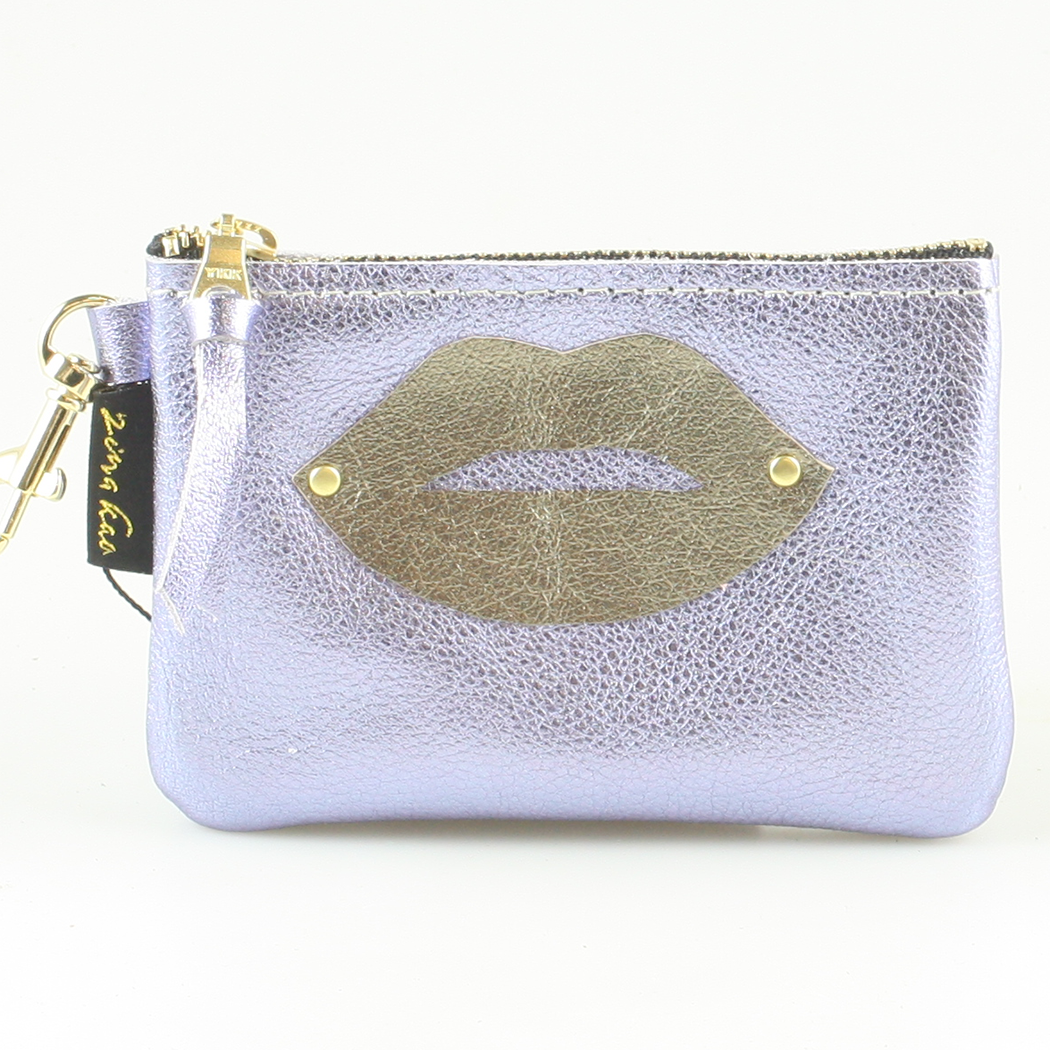 The LIPS Appliqué Clutch/Makeup Bag