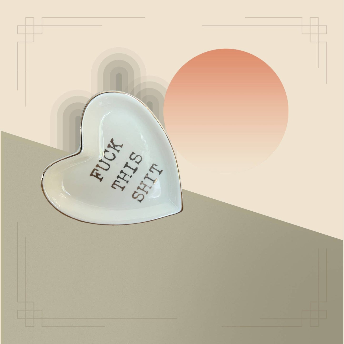 “Fuck This Shit” Ceramics Heart Trinket Boho Jewelery Dish
