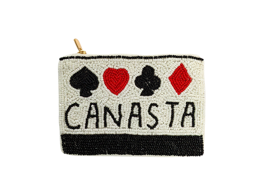 Canasta Themed Beaded Coin Purse 